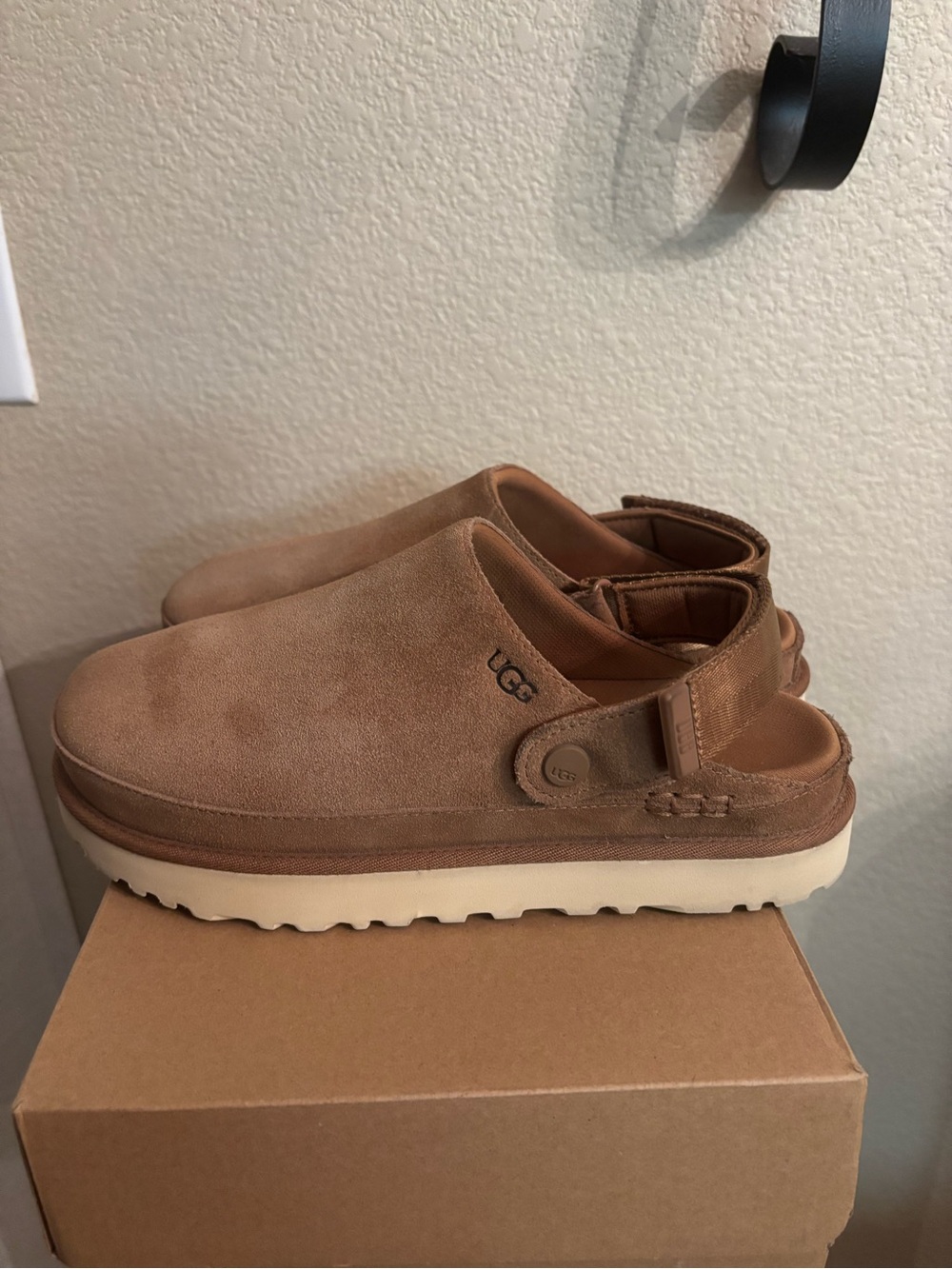 Women’s  Slip-On Suede Clog in Chestnut Brown - Picture 3 of 6